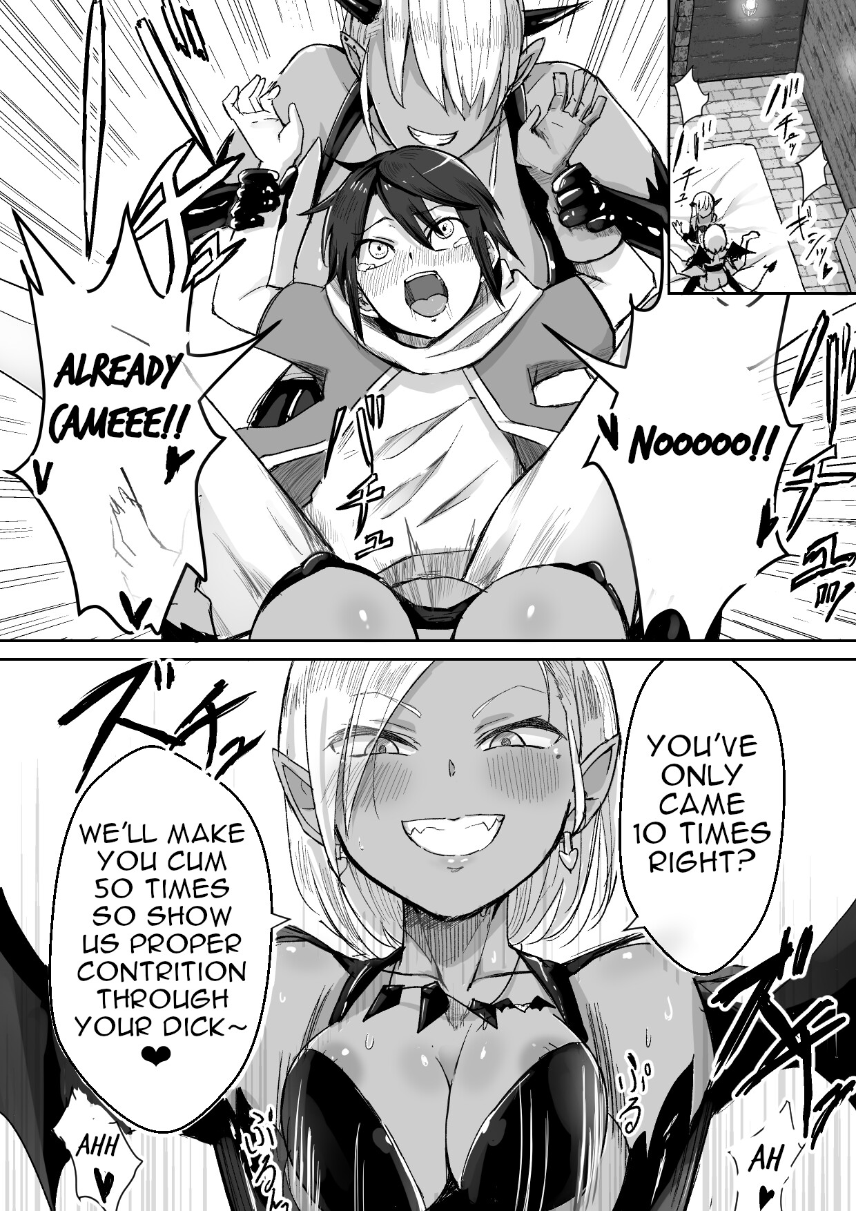 Hentai Manga Comic-Story about Losing to a Succubus and Made to Wear Small Chastity Belt-Read-7